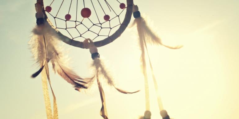 Dreamcatcher against the sunlight